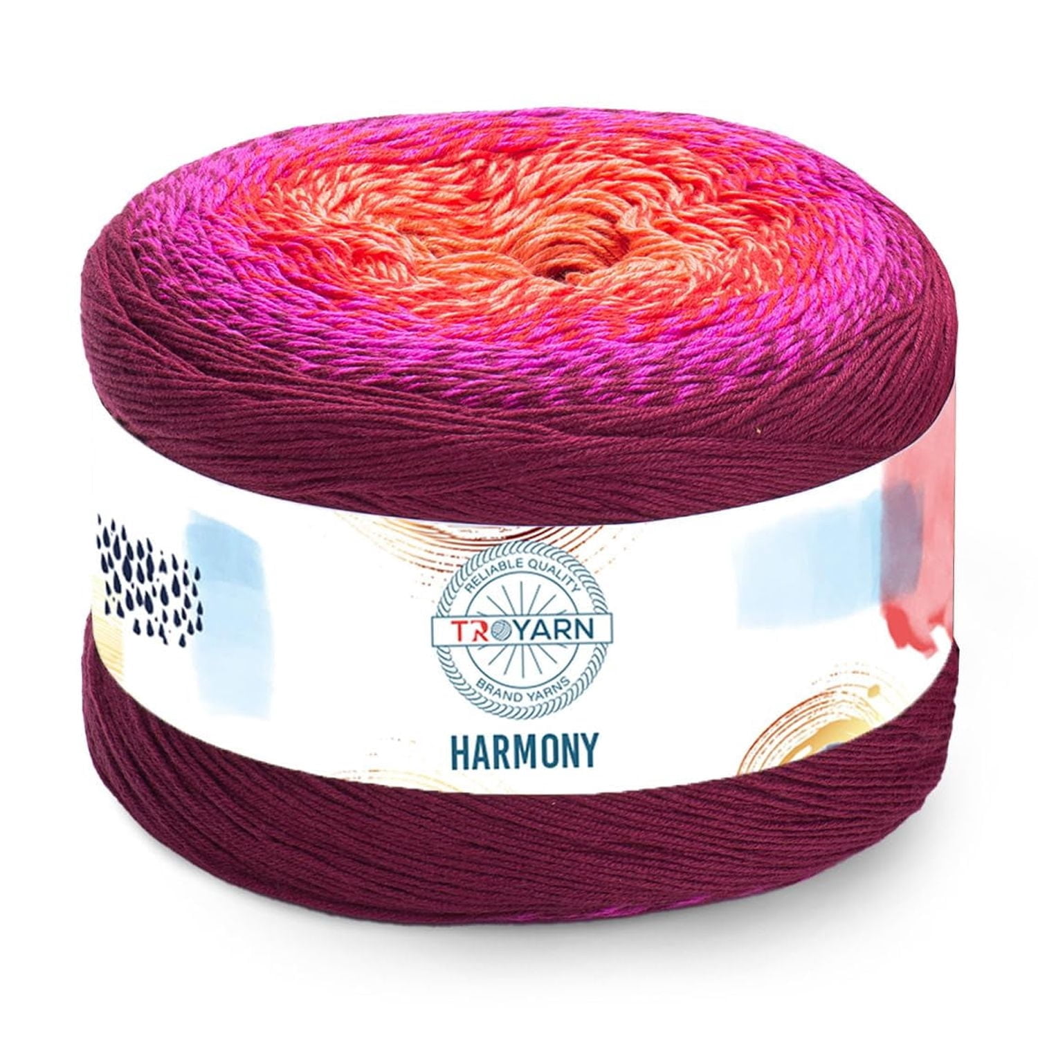 Harmony Light Gradient Yarn - Cotton Acrylic Glitter Blend, Sport Weight, 2x260g Skeins (2188 Yds Total), For Crochet & Knitting