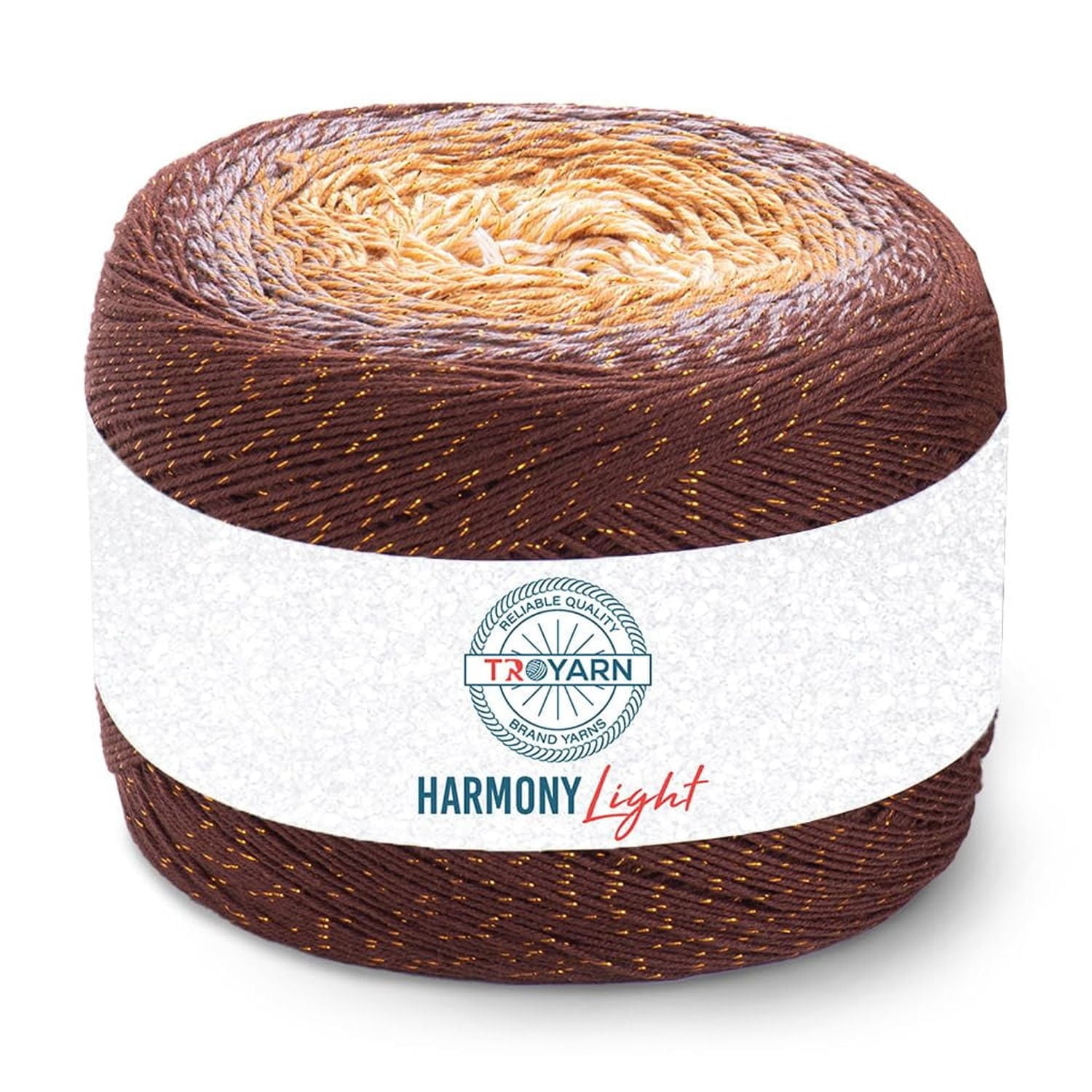 Troyarn Harmony Light Gradient Yarn Cotton Acrylic Glitter Blend,Soft Lightweight Sport Weight Glitter Yarn for Crochet, Knitting, Baby Blankets, Shawls,Summer Projects 1 Fine - 260g/1094 yd (123284)