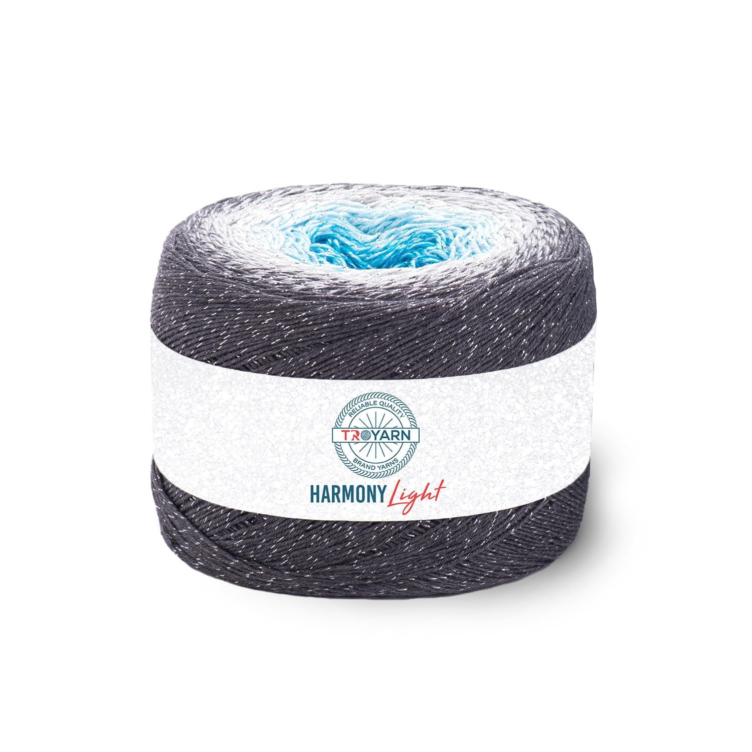 Troyarn Harmony Light Gradient Yarn Cotton Acrylic Glitter Blend,Soft Lightweight Sport Weight Glitter Yarn for Crochet, Knitting, Baby Blankets, Shawls,Summer Projects 1 Fine - 260g/1094 yd (123251)