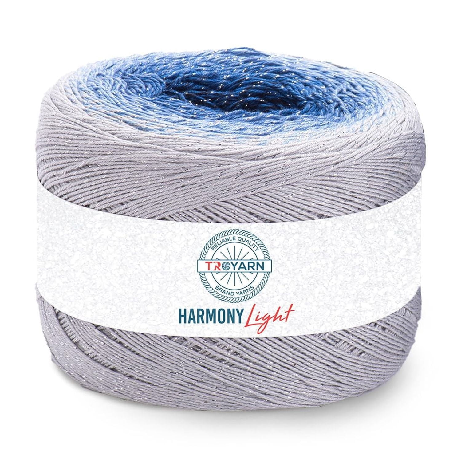Troyarn Harmony Light Gradient Yarn Cotton Acrylic Glitter Blend,Soft Lightweight Sport Weight Glitter Yarn for Crochet, Knitting, Baby Blankets, Shawls,Summer Projects 1 Fine - 260g/1094 yd (123271)