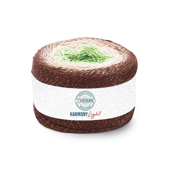 Troyarn Harmony Light Gradient Yarn Cotton Acrylic Glitter Blend,Soft Lightweight Sport Weight Glitter Yarn for Crochet, Knitting, Baby Blankets, Shawls,Summer Projects 1 Fine - 260g/1094 yd (123272)