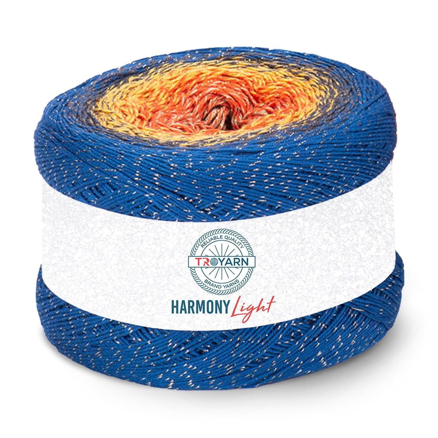Troyarn Harmony Light Gradient Yarn Cotton Acrylic Glitter Blend,Soft Lightweight Sport Weight Glitter Yarn for Crochet, Knitting, Baby Blankets, Shawls,Summer Projects 1 Fine - 260g/1094 yd (123258)