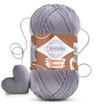 thumbnail image 1 of Troyarn Summer Stretch Acrylic Yarn for Crocheting - 1 Skein Grey Yarn Made from 100% Elastic Microfiber Acrylic for Knitting, 100gr 438 yds (114253 - Grey), 1 of 7