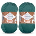 thumbnail image 1 of Troyarn Summer Stretch Acrylic Yarn for Crocheting - 2 Skeins of GreenYarn Made from 100% Elastic Microfiber Acrylic for Knitting, 100gr 438 yds (114453 - Dark Green), 1 of 7
