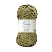 Troyarn Twisted Raffia Yarn for Crafting and Design,Raffia for Creative Projects, Soft Beach Bag,Hat, Hand Knitting Handbags Medium4 100% Polyester / 3.52 Oz100g/109 Yd 100m11821 - Khaki