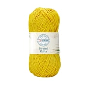 Troyarn Twisted Raffia Yarn for Crafting and Design,Raffia for Creative Projects, Soft Beach Bag,Hat, Hand Knitting Handbags Medium4 100% Polyester / 3.52 Oz100g / 109 Yd 100m 11807 - Yellow