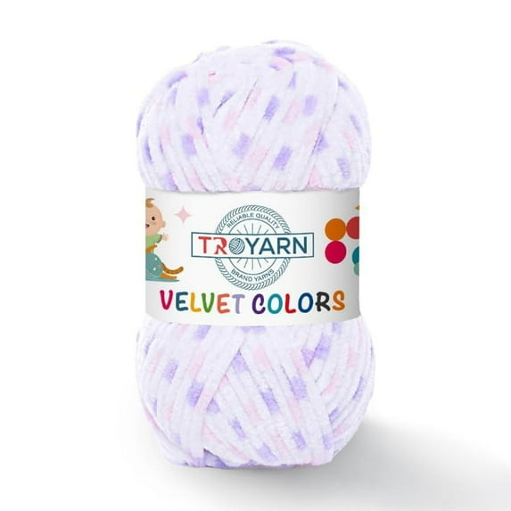 Troyarn Velvet Colors Chenille Baby Blanket Yarn Amigurumi Yarn for Crocheting and Knitting Super Bulky 100 gr (131 yds) (10210)