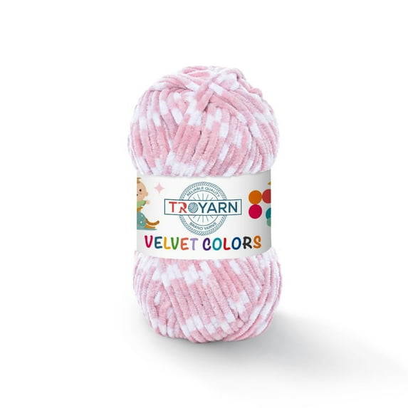 Troyarn Velvet Colors Chenille Baby Blanket Yarn Amigurumi Yarn for Crocheting and Knitting Super Bulky 100 gr (131 yds) (10228)