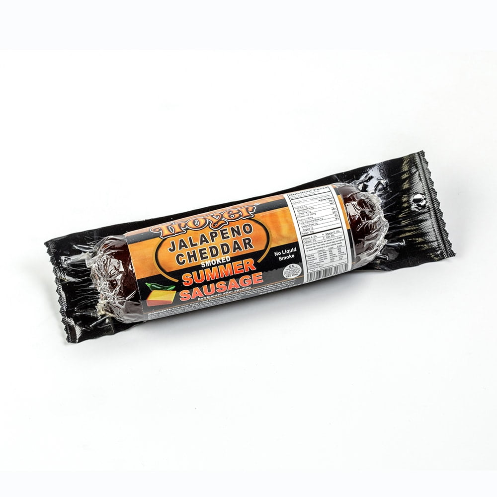 Troyer Jalapeno Cheddar Summer Sausage, Smoked Amish Country Sausage, 12 Oz