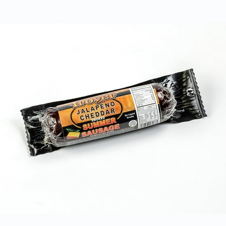 Troyer Jalapeno Cheddar Summer Sausage, Smoked Amish Country Sausage, 12 Oz