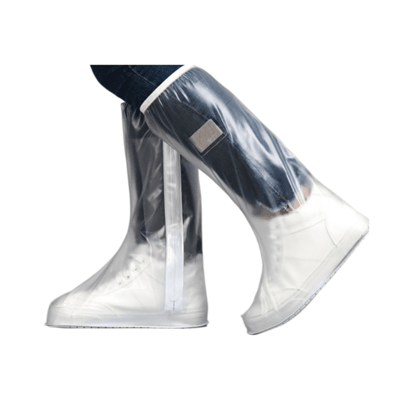 Trrcylp Rain Shoes Cover Reusable PVC Overshoes Galoshes for Travel Clear Men Size 6-6.5 One Pair