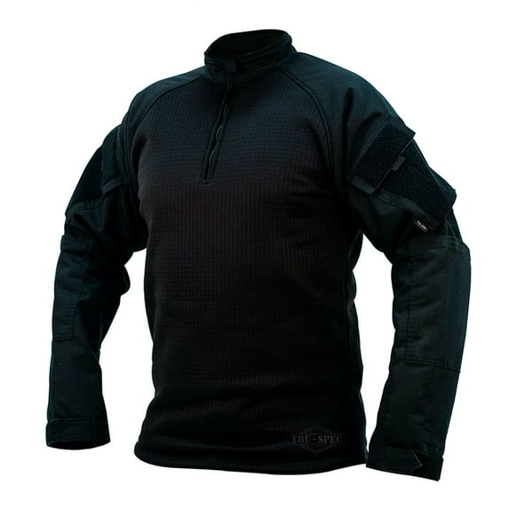 Tru 1/4 Zip Cold Winter Combat Shirt Black Large