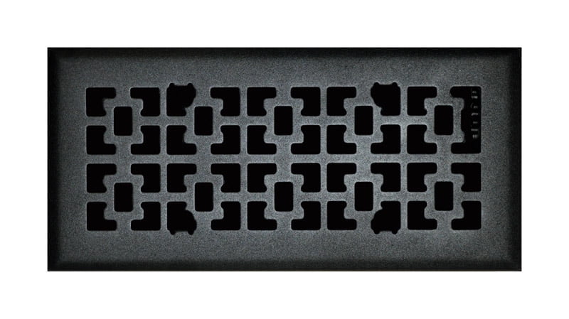 Matte Black Steel Victorian Floor Diffuser, 4 x 10 Inch