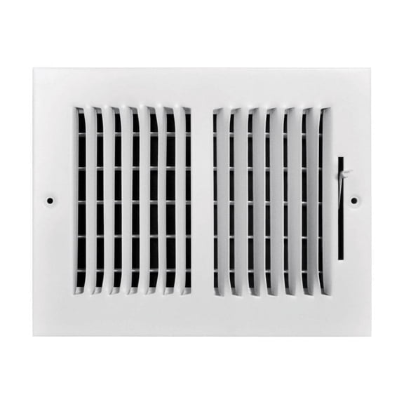 Tru Aire 4 in. H X 8 in. W 2-Way Powder Coat White Steel Wall/Ceiling Register