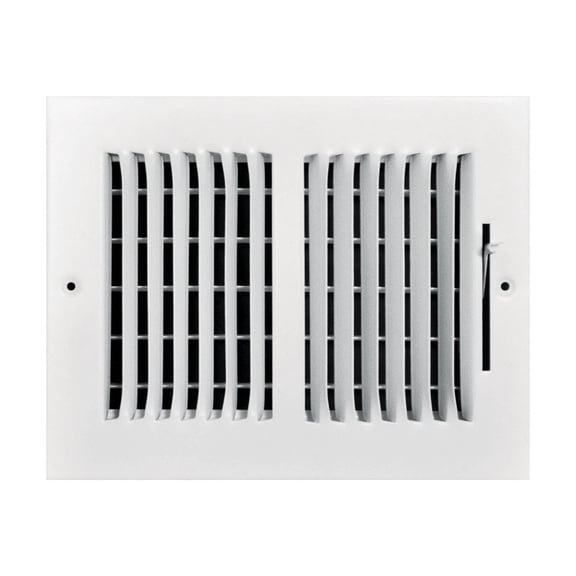 Tru Aire 6 in. H X 8 in. W 2-Way Powder Coat White Steel Wall/Ceiling Register