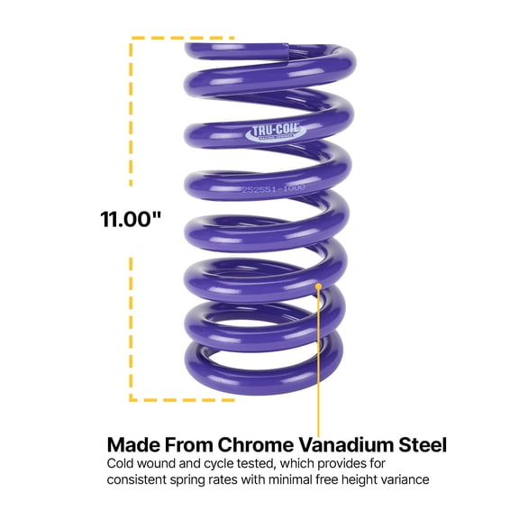 Tru-Coil Racing Springs, Front, 5.5 x 11.0-Inch, 900lb Rate