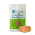 thumbnail image 1 of TruColour Skin Tone Bandages, Flexible Fabric, Spot Shape - Olive, 50 Count, 1 Pack, 1 of 9