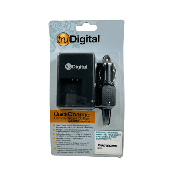 Tru Digital Quick Charge Camera Battery Charger Fits Panasonic S007