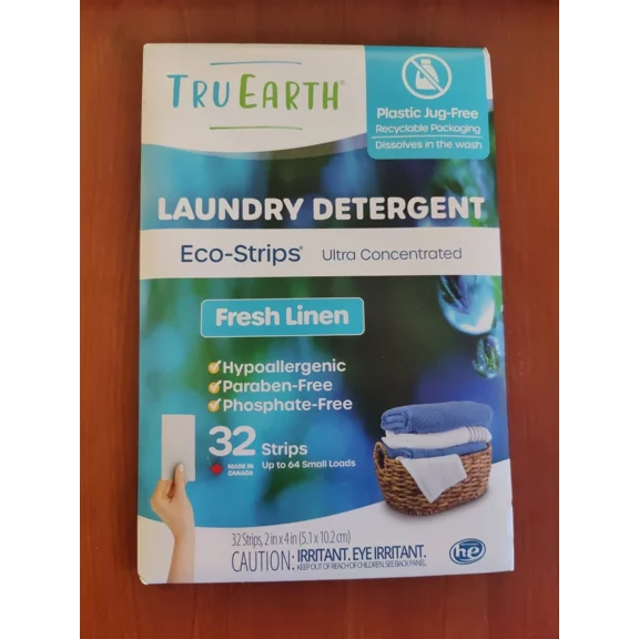 Tru Earth Detergent Laundry Fresh Linen Scent - 32 Count (64 Small Loads)