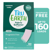 Tru Earth In-Wash Fabric Softener Sheets - Fragrance-Free - 80 Count, 160 Loads