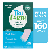 Tru Earth In-Wash Fabric Softener Sheets - Fresh Linen - 80 Count, 160 Loads