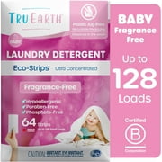 Tru Earth Laundry Detergent Sheets - Baby - Up to 128 Loads (64 Sheets) - Laundry Detergent Eco-Strips