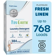Tru Earth Platinum Laundry Detergent Sheets - Fresh Linen Scent - Up to 768 Loads (384 Sheets) - Laundry Detergent Eco-Strips