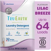 Tru Earth Platinum Laundry Detergent Sheets - Lilac Breeze Scent - Up to 64 Loads 32 Sheets - Laundry Detergent Eco-Strips