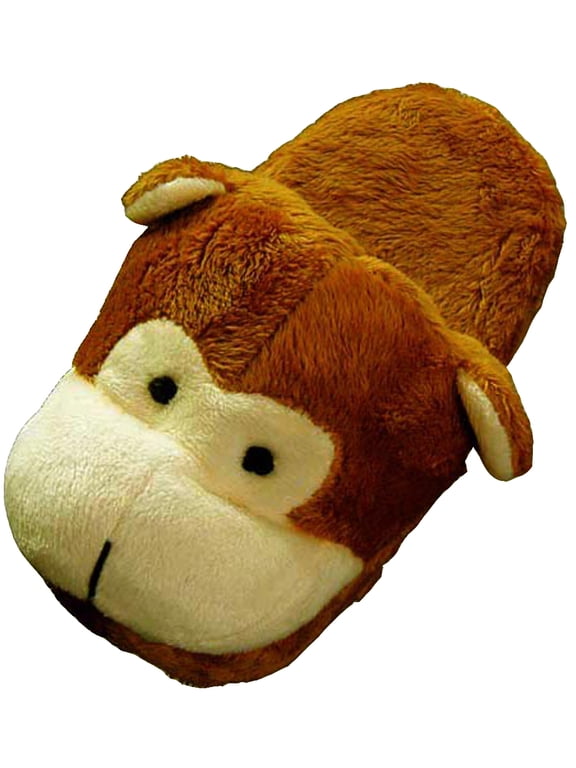 Tru-Fit Girls Monkey Slippers Child Female Clogs Mules Scuffs House Shoes Brown M