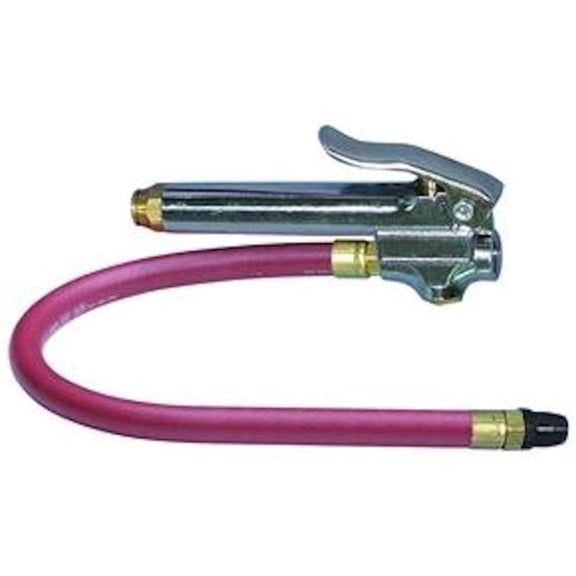 Tru-Flate 17-865 - 10-90 PSI Bayonet Style Inflator Gauge with 12" Hose and Straight-On Tapered