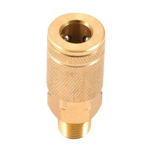 Tru-Flate Brass Air Coupler, 0.25 in. Male NPT x 0.25 in.