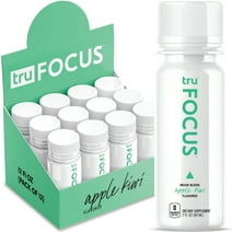 Tru Focus Shot, Apple Kiwi Extra Strength Clean Yerba Mate Energy Shots, 2 oz (Pack of 12)
