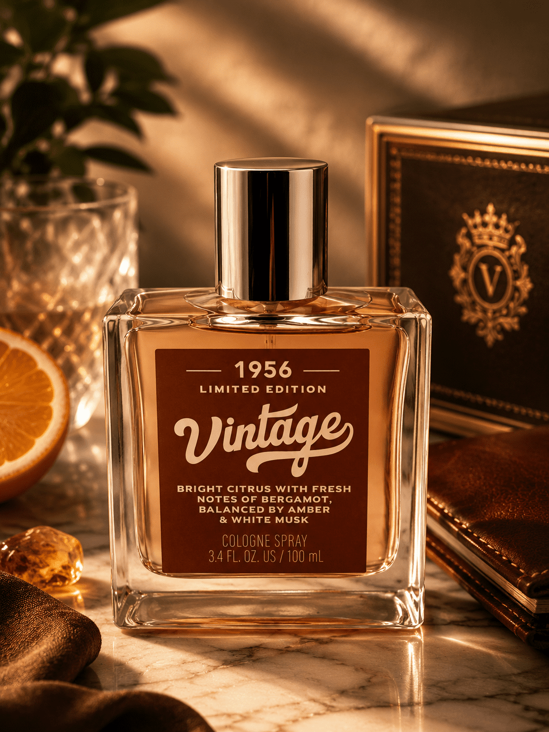 1956 Tru Fragrance Vintage Eau De Cologne, 3.4oz Spray, Citrus