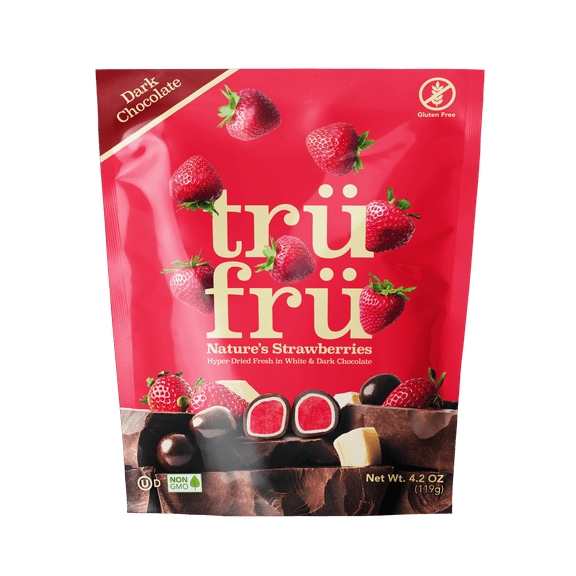 Tru Fru Gluten Free Dark Chocolate Dipped Freeze-Dried Strawberries, 4.2oz