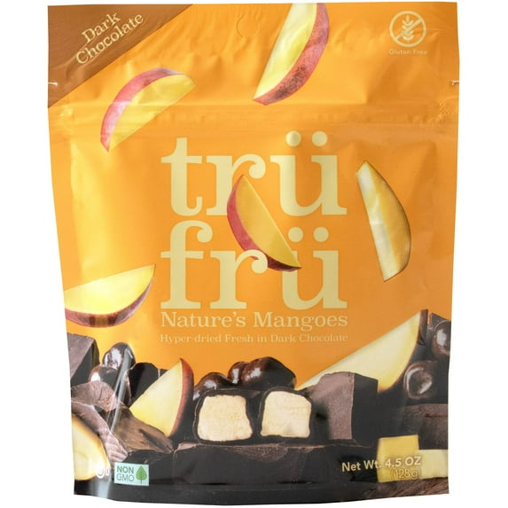 Tru Fru Indulge On-The-Go Bites Dark Chocolate Mango 4.5 oz (Pack of 6)