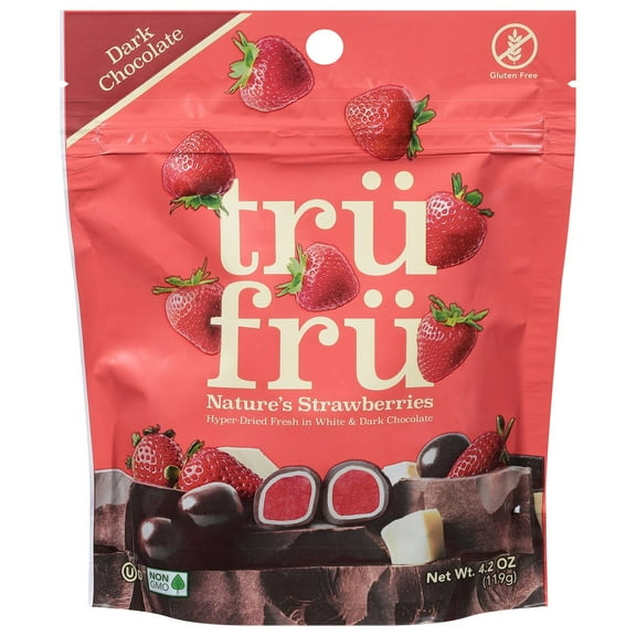Tru Fru Nature's Strawberries - White & Dark Chocolate - 4.2 oz