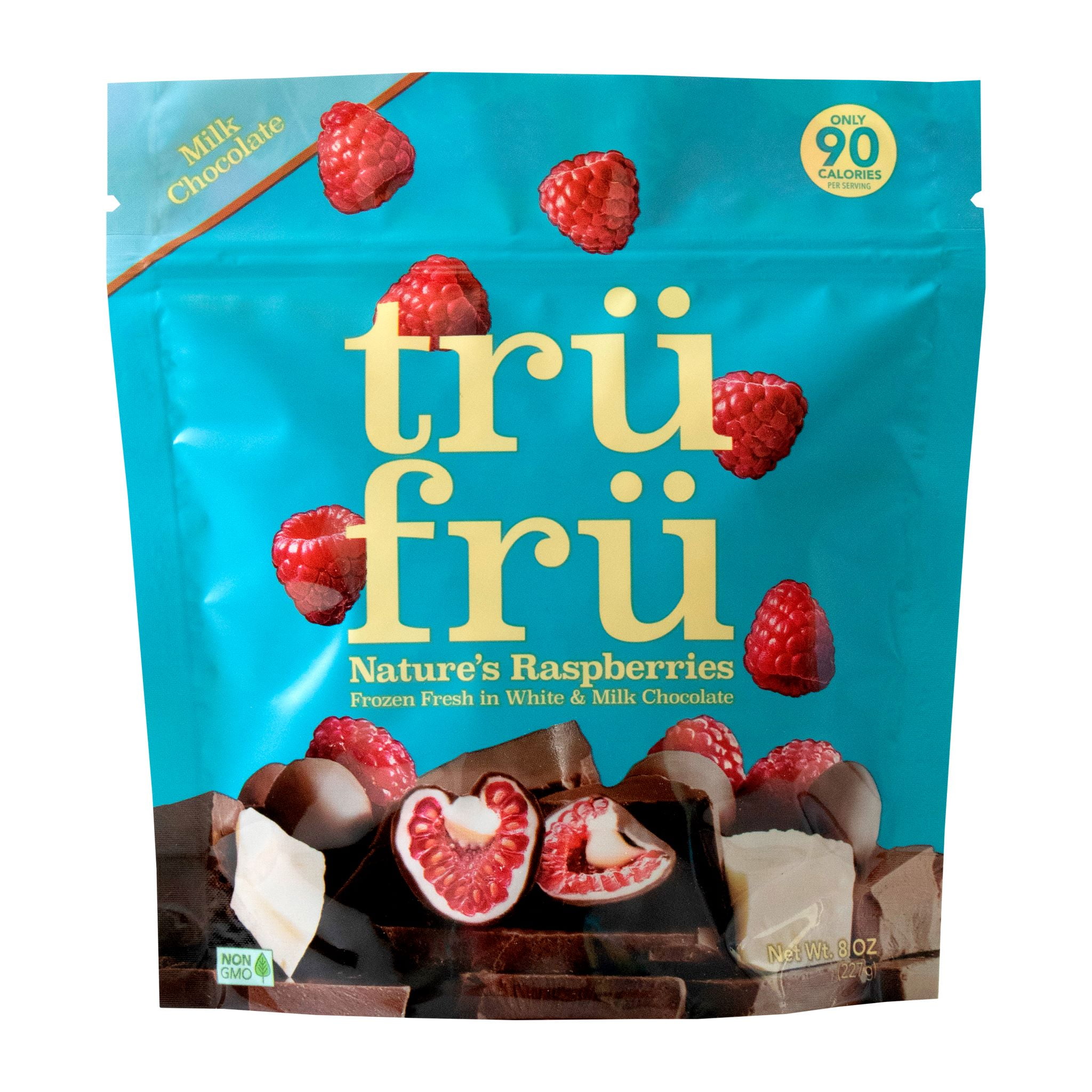 Tru Fru Natures Raspberries Frozen Fresh in White & Milk Chocolate