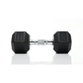 thumbnail image 1 of Tru Grit Fitness 25 lb Black Hex Rubber Dumbbell Weight With 360 Degree, 1 of 10