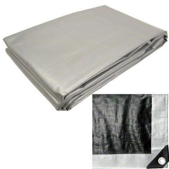 Tru-Guard 100796 6 x 8 in. Polyethylene Storage Tarp Cover, Silver & Black