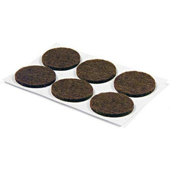 Tru-Guard 23150TV 6-Pack of 3/4" Brown Round Self Adhesive Felt Cupboard Door Bumpers - Quantity of 40