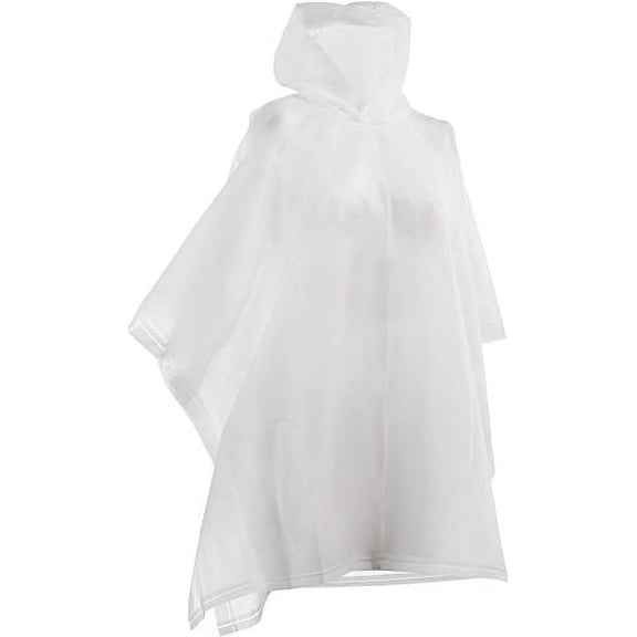 Tru-Guard 5100 Clear PVC Plastic 38" L x 48" W Emergency Rain Poncho With Hood - Quantity of 22