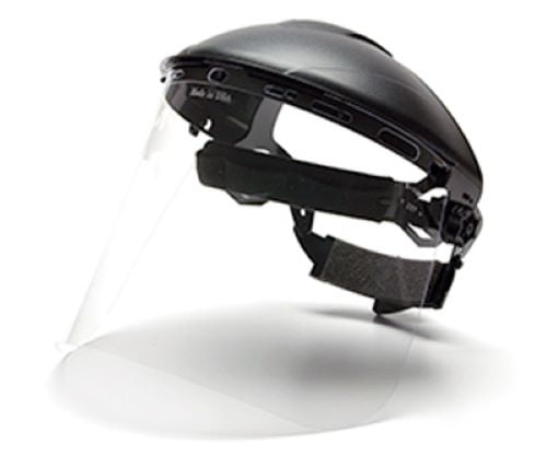 Tru-Guard HGBR1020-TV Clear Polycarbonate Ratchet Type Adjustable Face Shield - Quantity of 2