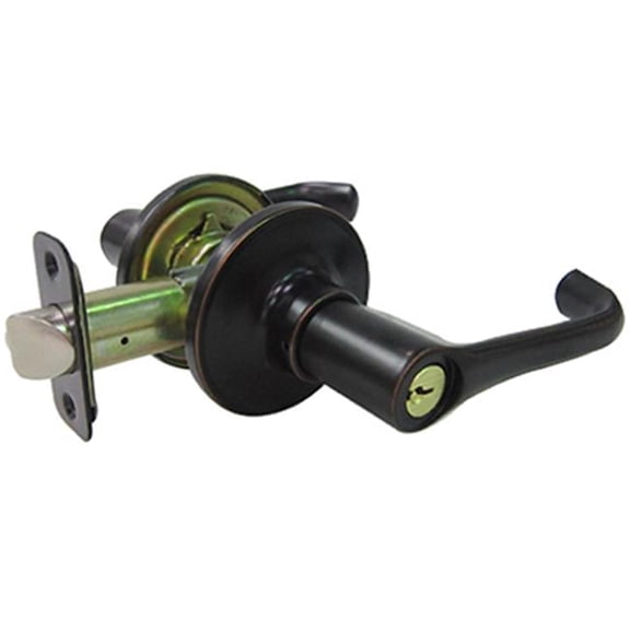 Tru-Guard Reversible Milano Entry Lever Lockset - Aged Bronze