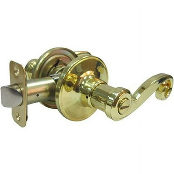 Tru-Guard Reversible Scroll Privacy Lockset, Polished Brass