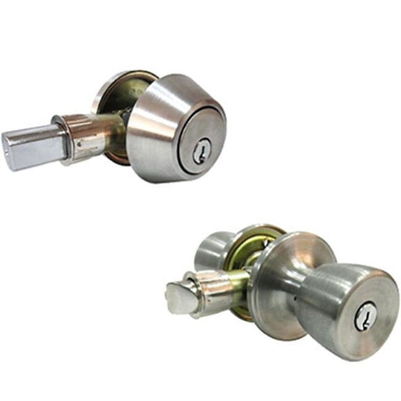 Tru-Guard Tulip Mobile Home Combination Lockset, Stainless Steel
