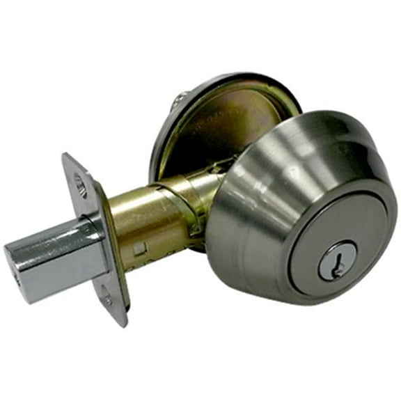 Tru-Guard Wavelet Single Cylinder Deadbolt, Satin Nickel