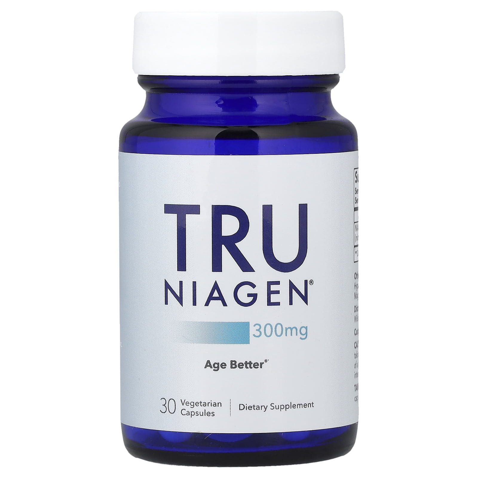 Tru Niagen Nicotinamide Riboside Chloride, 300 mg, 30 Vegetarian Capsules