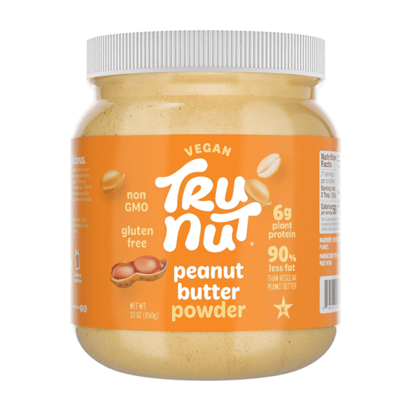 Tru-Nut Peanut Butter Powder - 6g of Protein, 90% Less Fat, Ideal for Smoothies and Protein Shakes, Versatile and Easy to Use, Low Carb, Gluten Free