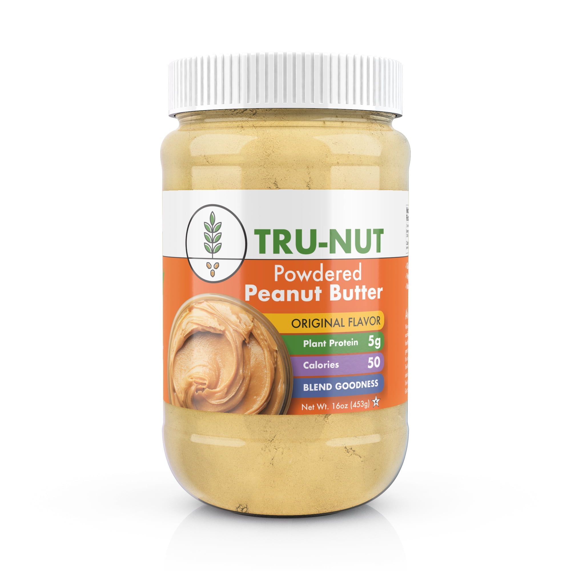 Tru-Nut Powdered Peanut Butter, 16oz Jar