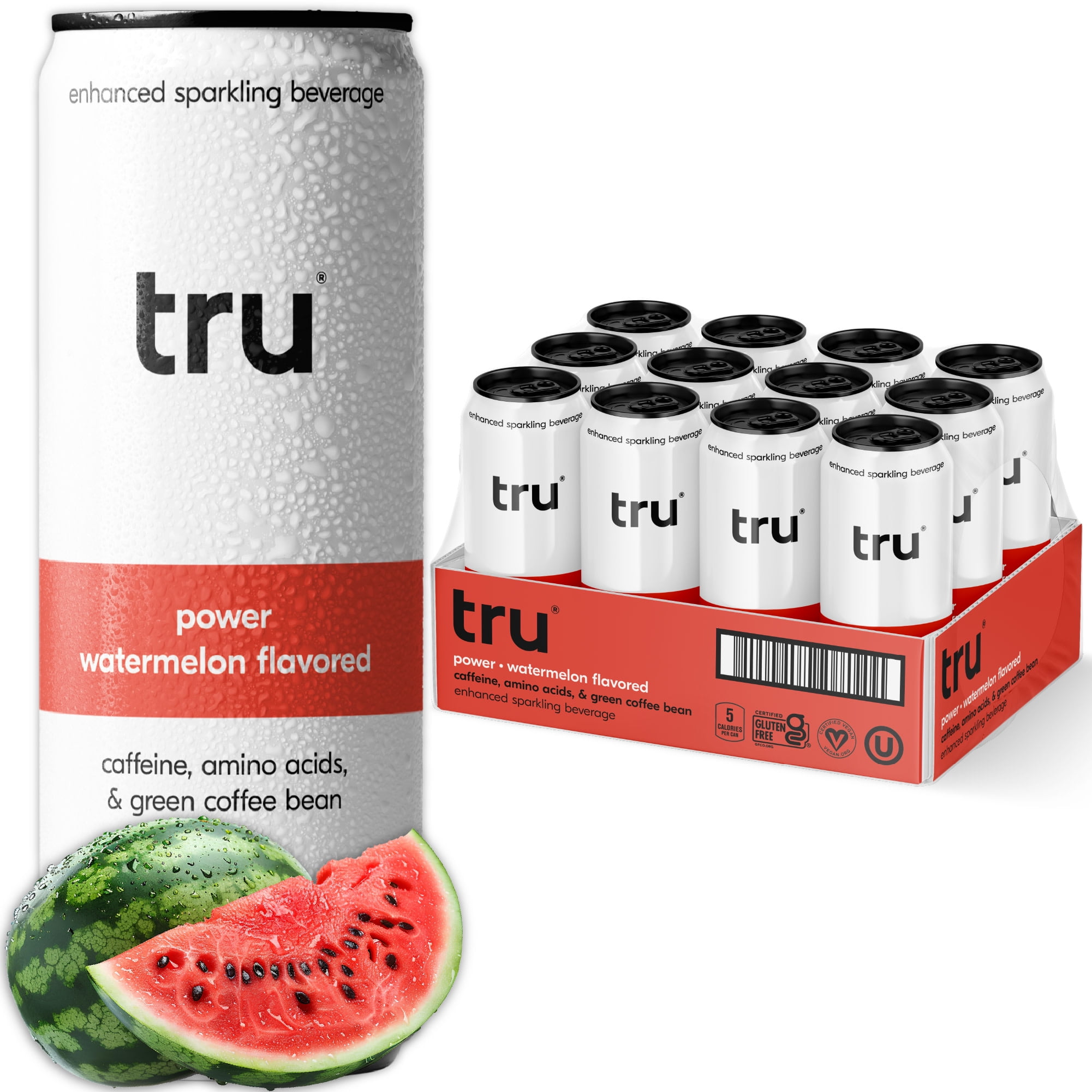 Tru Power Seltzer, Watermelon Sparkling Water Pre 